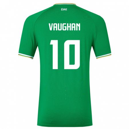 Kandiny Damen Irische Harry Vaughan #10 Grün Heimtrikot Trikot 24-26 T-Shirt