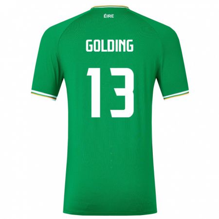 Kandiny Damen Irische James Golding #13 Grün Heimtrikot Trikot 24-26 T-Shirt