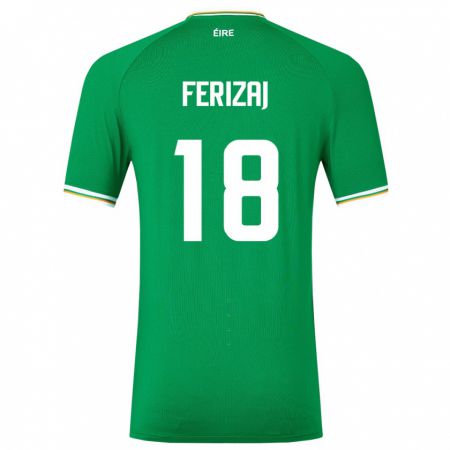 Kandiny Damen Irische Justin Ferizaj #18 Grün Heimtrikot Trikot 24-26 T-Shirt