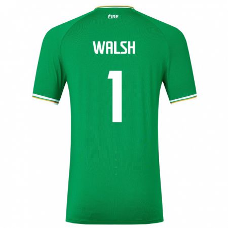 Kandiny Damen Irische Conor Walsh #1 Grün Heimtrikot Trikot 24-26 T-Shirt