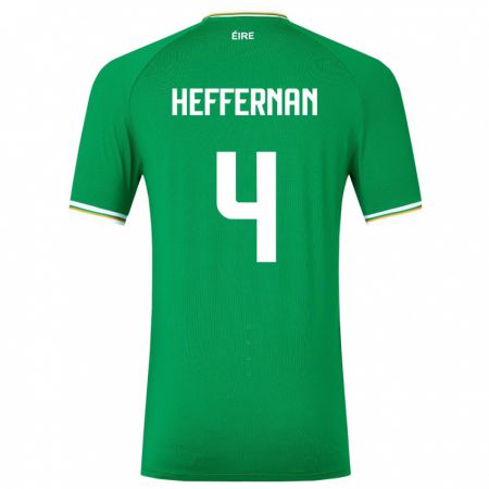Kandiny Damen Irische Cathal Heffernan #4 Grün Heimtrikot Trikot 24-26 T-Shirt
