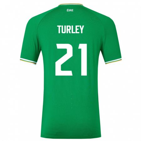 Kandiny Damen Irische Freddie Turley #21 Grün Heimtrikot Trikot 24-26 T-Shirt