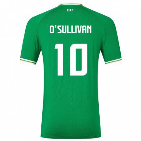 Kandiny Damen Irische Denise O'sullivan #10 Grün Heimtrikot Trikot 24-26 T-Shirt