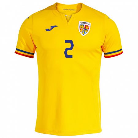 Kandiny Damen Rumänische Alexandru Pantea #2 Gelb Heimtrikot Trikot 24-26 T-Shirt