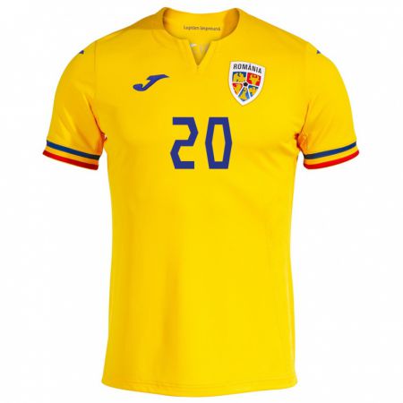 Kandiny Damen Rumänische Alexandru Musi #20 Gelb Heimtrikot Trikot 24-26 T-Shirt