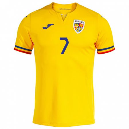 Kandiny Damen Rumänische Denis Alibec #7 Gelb Heimtrikot Trikot 24-26 T-Shirt