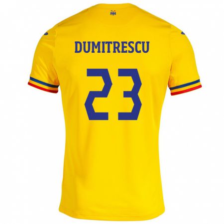 Kandiny Damen Rumänische Andres Dumitrescu #23 Gelb Heimtrikot Trikot 24-26 T-Shirt