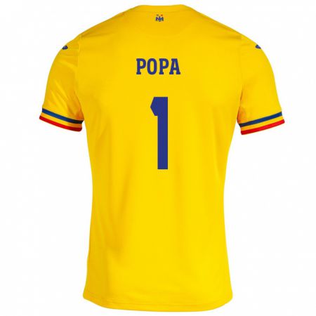 Kandiny Damen Rumänische Robert Popa #1 Gelb Heimtrikot Trikot 24-26 T-Shirt