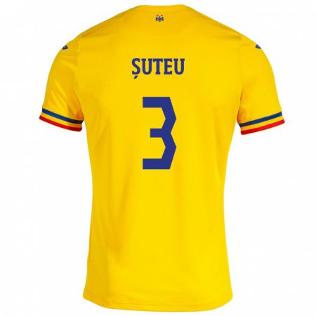 Kandiny Damen Rumänische Alexandru Șuteu #3 Gelb Heimtrikot Trikot 24-26 T-Shirt