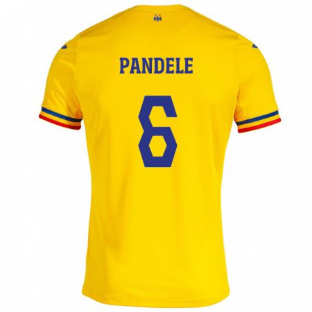 Kandiny Damen Rumänische Andrei Pandele #6 Gelb Heimtrikot Trikot 24-26 T-Shirt