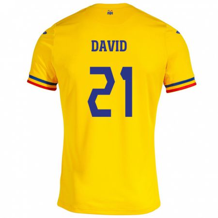 Kandiny Damen Rumänische Gabriel David #21 Gelb Heimtrikot Trikot 24-26 T-Shirt