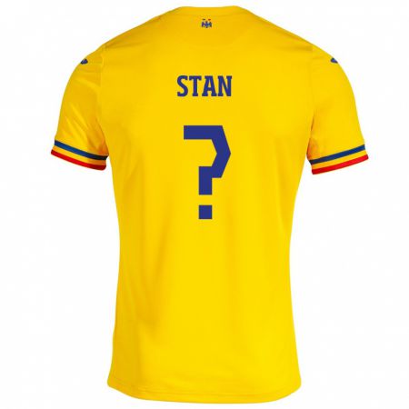 Kandiny Damen Rumänische Alexandru Stan #0 Gelb Heimtrikot Trikot 24-26 T-Shirt