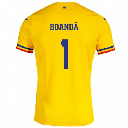 Kandiny Damen Rumänische Lavinia Boandă #1 Gelb Heimtrikot Trikot 24-26 T-Shirt