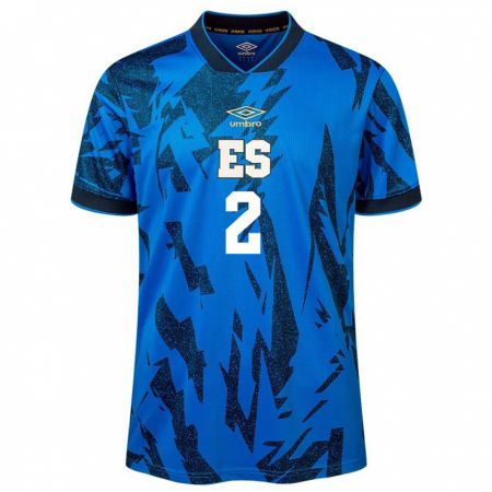 Kandiny Damen El Salvador Steven Mancia #2 Blau Heimtrikot Trikot 24-26 T-Shirt