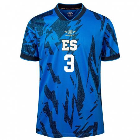 Kandiny Damen El Salvador Carolina Benitez #3 Blau Heimtrikot Trikot 24-26 T-Shirt