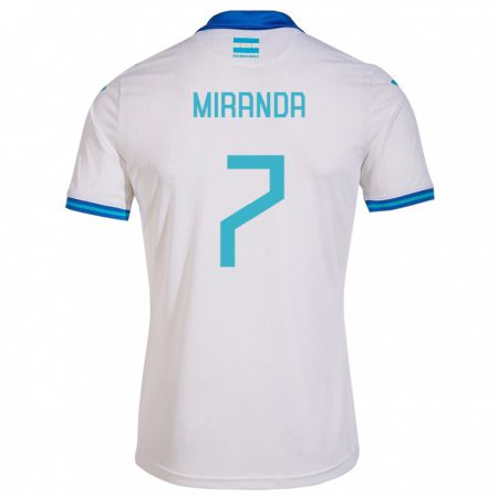 Kandiny Damen Honduras Jeffry Miranda #7 Weiß Heimtrikot Trikot 24-26 T-Shirt