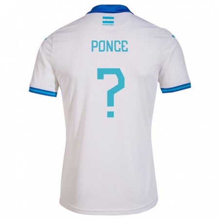 Kandiny Damen Honduras Justin Ponce #0 Weiß Heimtrikot Trikot 24-26 T-Shirt