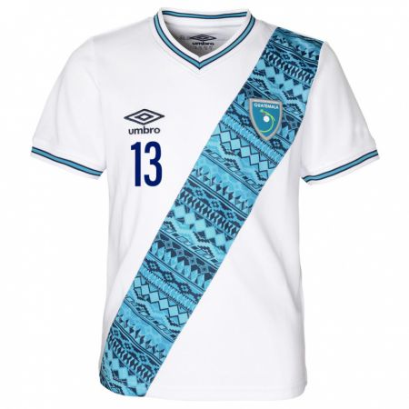 Kandiny Damen Guatemala Aisha Solórzano #13 Weiß Heimtrikot Trikot 24-26 T-Shirt