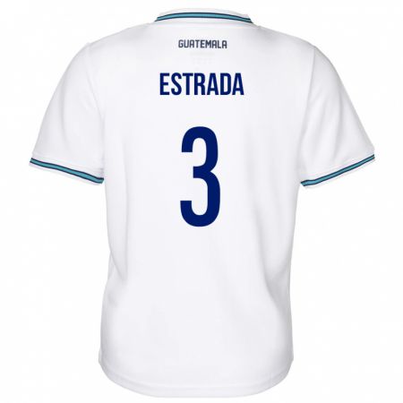 Kandiny Damen Guatemala Carlos Estrada #3 Weiß Heimtrikot Trikot 24-26 T-Shirt