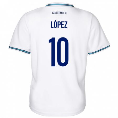Kandiny Damen Guatemala Antonio López #10 Weiß Heimtrikot Trikot 24-26 T-Shirt