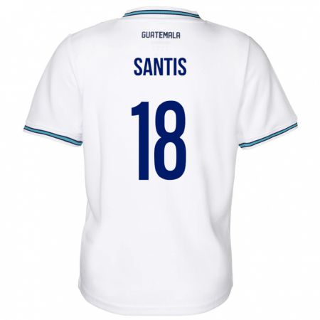 Kandiny Damen Guatemala Óscar Santis #18 Weiß Heimtrikot Trikot 24-26 T-Shirt