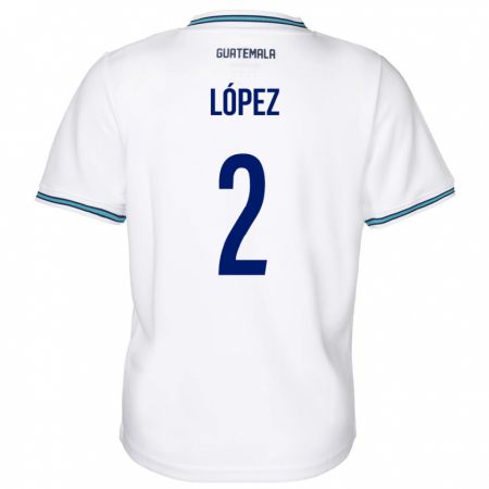 Kandiny Damen Guatemala Francisco López #2 Weiß Heimtrikot Trikot 24-26 T-Shirt