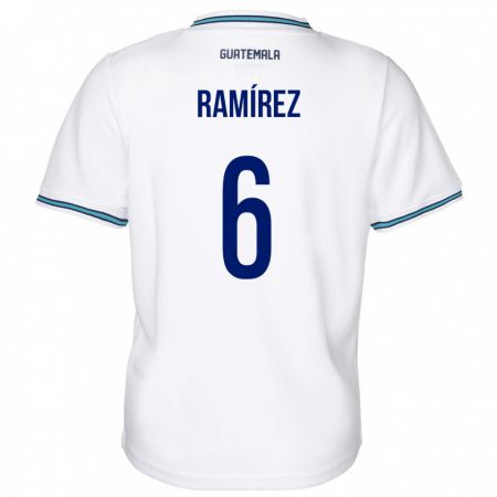 Kandiny Damen Guatemala Kevin Ramírez #6 Weiß Heimtrikot Trikot 24-26 T-Shirt