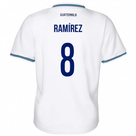 Kandiny Damen Guatemala Dennis Ramírez #8 Weiß Heimtrikot Trikot 24-26 T-Shirt