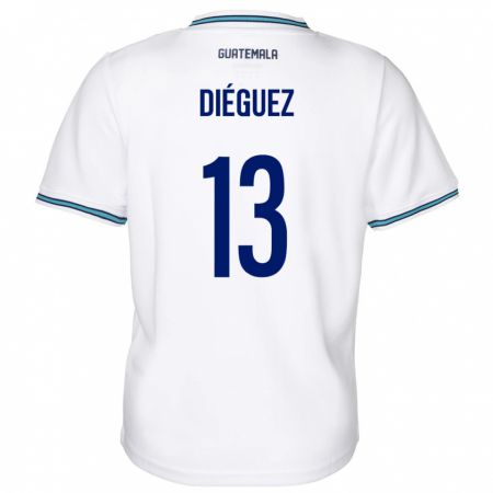 Kandiny Damen Guatemala Jonathan Diéguez #13 Weiß Heimtrikot Trikot 24-26 T-Shirt
