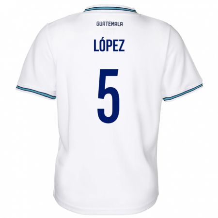 Kandiny Damen Guatemala Jeffery López #5 Weiß Heimtrikot Trikot 24-26 T-Shirt