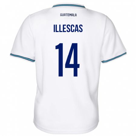 Kandiny Damen Guatemala Kevin Illescas #14 Weiß Heimtrikot Trikot 24-26 T-Shirt