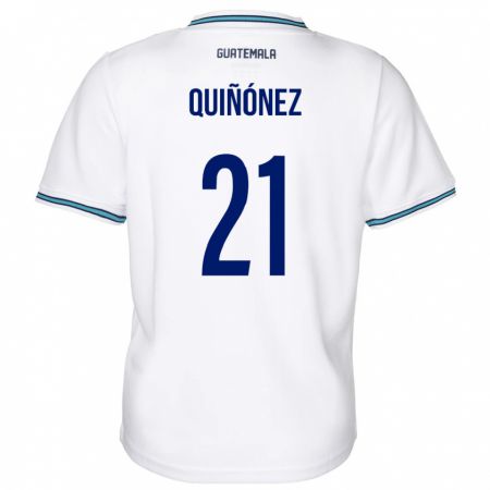 Kandiny Damen Guatemala Andrea Quiñónez #21 Weiß Heimtrikot Trikot 24-26 T-Shirt