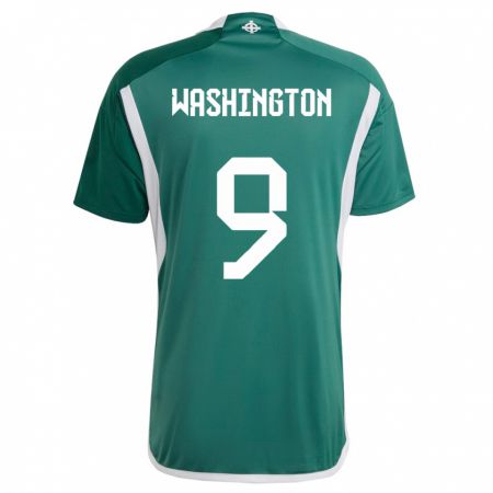 Kandiny Damen Nordirland Conor Washington #9 Grün Heimtrikot Trikot 24-26 T-Shirt