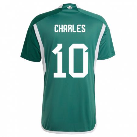 Kandiny Damen Nordirland Dion Charles #10 Grün Heimtrikot Trikot 24-26 T-Shirt