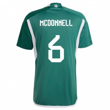 Kandiny Damen Nordirland Jamie Mcdonnell #6 Grün Heimtrikot Trikot 24-26 T-Shirt