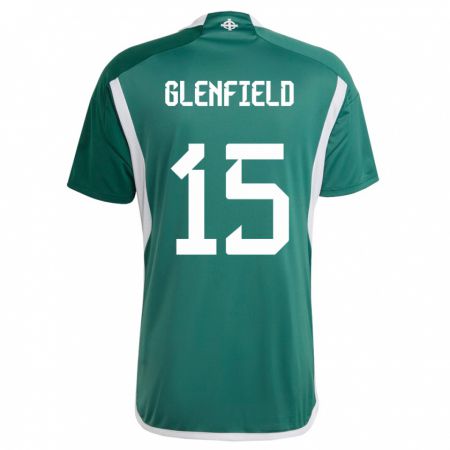 Kandiny Damen Nordirland Sam Glenfield #15 Grün Heimtrikot Trikot 24-26 T-Shirt