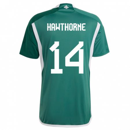 Kandiny Damen Nordirland Keevan Hawthorne #14 Grün Heimtrikot Trikot 24-26 T-Shirt