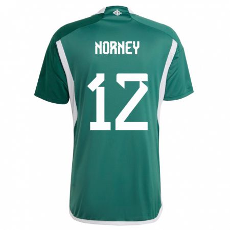 Kandiny Damen Nordirland Rachael Norney #12 Grün Heimtrikot Trikot 24-26 T-Shirt