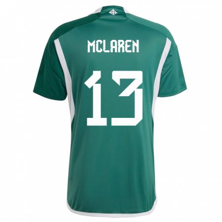 Kandiny Damen Nordirland Rachel Mclaren #13 Grün Heimtrikot Trikot 24-26 T-Shirt