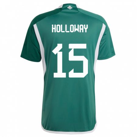 Kandiny Damen Nordirland Rebecca Holloway #15 Grün Heimtrikot Trikot 24-26 T-Shirt