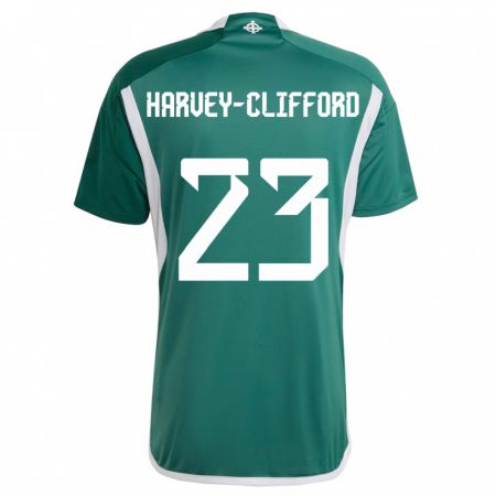 Kandiny Damen Nordirland Maddy Harvey-Clifford #23 Grün Heimtrikot Trikot 24-26 T-Shirt