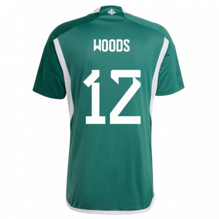 Kandiny Damen Nordirland Lilie Woods #12 Grün Heimtrikot Trikot 24-26 T-Shirt