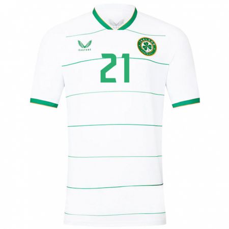 Kandiny Damen Irische Sinead Farrelly #21 Weiß Auswärtstrikot Trikot 24-26 T-Shirt
