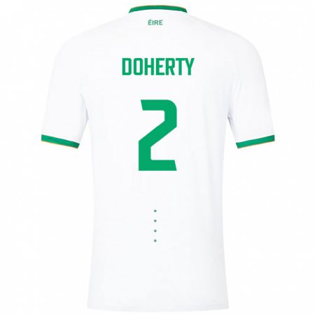 Kandiny Damen Irische Matt Doherty #2 Weiß Auswärtstrikot Trikot 24-26 T-Shirt