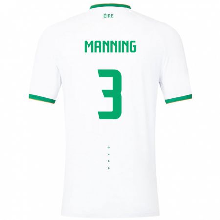 Kandiny Damen Irische Ryan Manning #3 Weiß Auswärtstrikot Trikot 24-26 T-Shirt