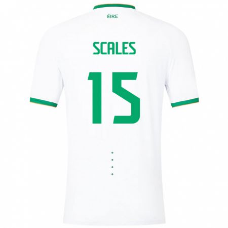 Kandiny Damen Irische Liam Scales #15 Weiß Auswärtstrikot Trikot 24-26 T-Shirt