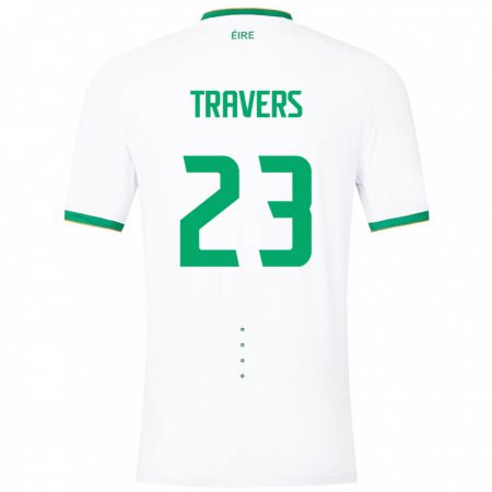 Kandiny Damen Irische Mark Travers #23 Weiß Auswärtstrikot Trikot 24-26 T-Shirt
