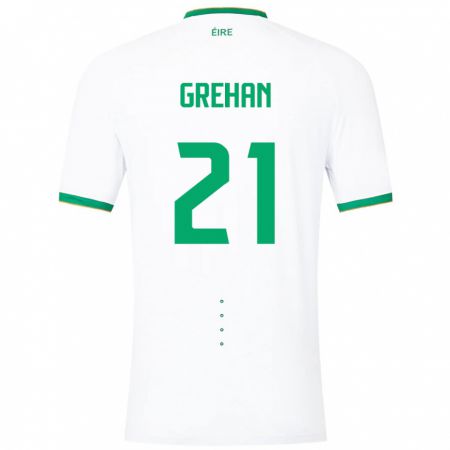 Kandiny Damen Irische Sean Grehan #21 Weiß Auswärtstrikot Trikot 24-26 T-Shirt