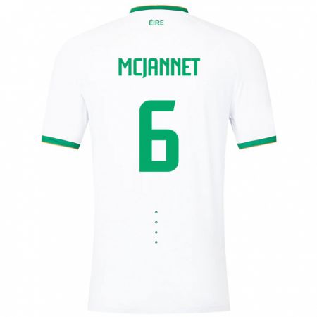 Kandiny Damen Irische Ed Mcjannet #6 Weiß Auswärtstrikot Trikot 24-26 T-Shirt