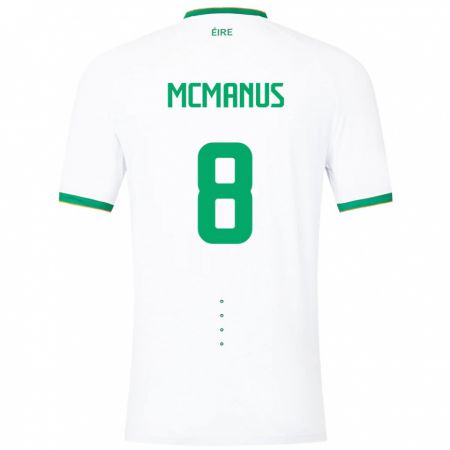 Kandiny Damen Irische James Mcmanus #8 Weiß Auswärtstrikot Trikot 24-26 T-Shirt